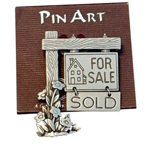 Spooniques Pin Art JJ Realtor For Sale Sign Flowers Sold Sign NWT